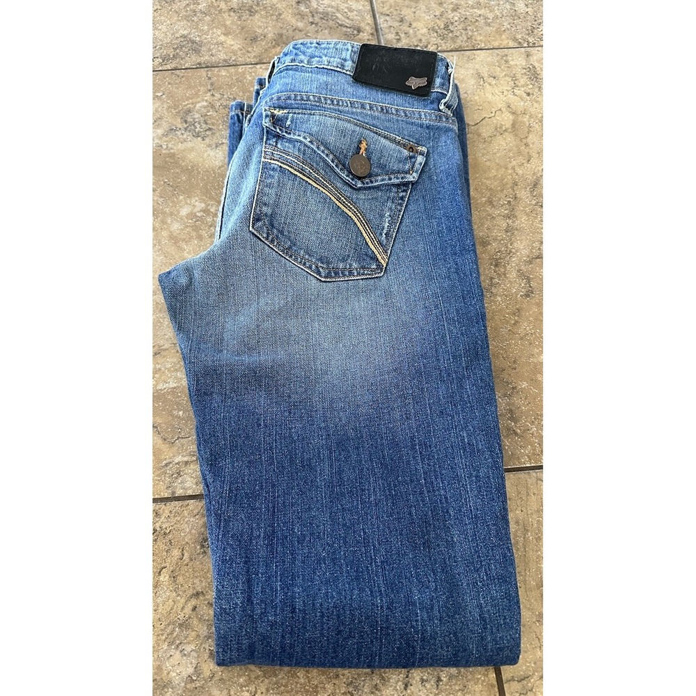 Fox Racing Torque Boot Cut Jeans Women's Faded Blue Denim Pants Size 1/24